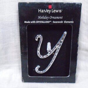 Harvey Lewis Initial "Y" Holiday Ornament Crystallized Swarovski Elements